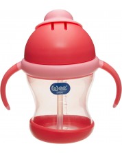 Cana cu pai si manere Wee Baby - Red, 200 ml -1