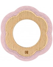 KikkaBoo zgârietor din lemn și silicon - Flower Pink -1