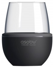 Cupa cu bază termoizolantă Asobu - Wine Kuzie, 440 ml, черна