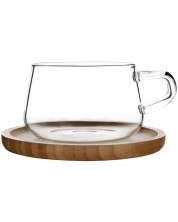 Ceașcă de ceai cu farfurioară Viva Scandinavia - Classic, 250 ml, bambus și sticlă -1