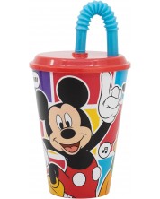 Pahar cu pai Stor Mickey Mouse - Better Together, 430 ml -1