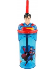 Pahar cu pai și 3D figurină Stor Superman - 360 ml -1