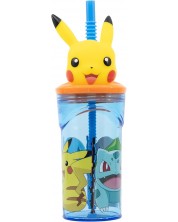 Pahar cu pai și 3D figurină Stor Pokemon - Distortion, 360 ml -1