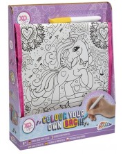 Geantă de colorat Grafix - Pony, cu 4 markere -1