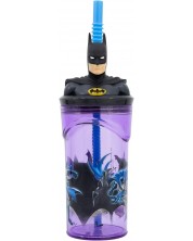 Pahar cu pai și 3D figurină Stor Batman - 360 ml -1