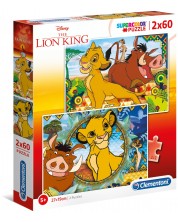 Puzzle Clementoni din 2 x 60 de piese - Regele Leu