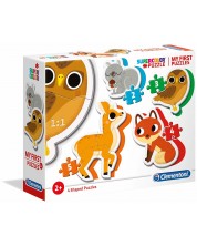 Puzzle bebeb Clementoni 4 in 1 - Animalele din padure