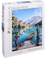 Puzzle Clementoni din 500 de piese - Lacul Braies, Italia -1