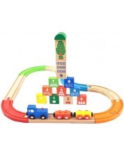 Tren din lemn cu șine Acool Toy - 29 Elemente -1