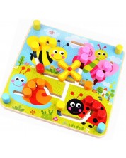 Labirint din lemn cu doua fete Tooky Toy - Insecte si forme -1