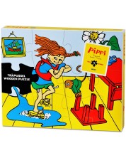 Puzzle din lemn Pippi - Pippi Longstocking, 12 piese