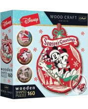 Puzzle din lemn Trefl din 160 de piese - Aventura de Crăciun a lui Mickey și Minnie -1