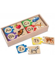 Puzzle din lemn cu imbinari unice Melissa & Doug - Alfabetul englez -1