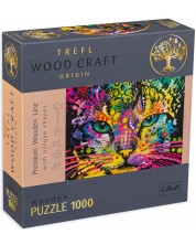 Puzzle din lemn Trefl din 1000 de piese - Pisoi colorat  -1