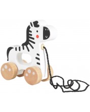 Jucărie de tracțiune din lemn Tooky Toy - Zebra -1