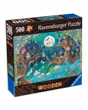 Puzzle din lemn Ravensburger din 500 de piese - Pădure de fantezie -1