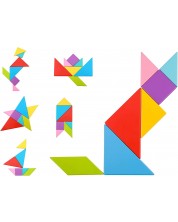 Puzzle din lemn ooky Toy - Tangram -1