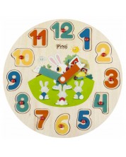 Puzzle-ceas din lemn  Pino - Clovn -1