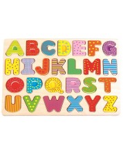 Puzzle din lemn Lelin - Alfabet englez, litere majuscule -1
