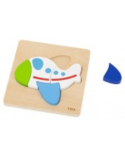 Puzzle din lemn Viga Toys - Avion, 5 piese