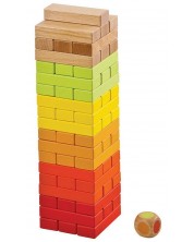 Joc din lemn Lelin - Turnul de echilibru, cu un zar -1