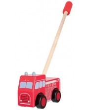 Jucărie de împins din lemn Orange Tree Toys - Emergency services, Mașină de pompieri retro