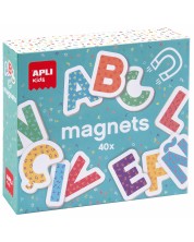 Litere magnetice din lemn Apli Kids, 40 de bucăți (engleză)