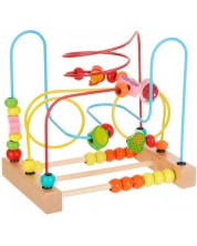 Jucărie din lemn Jucărie din lemn - Labirint în spirală cu mărgele -1