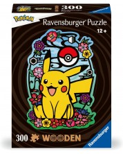Puzzle din lemn Ravensburger 300 de piese - Pokémon: Pikachu -1