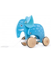 Jucărie din lemn HaPe International - Elefant pe roți -1