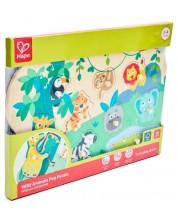 Puzzle educativ din lemn Hape - Animale sălbatice, 10 piese