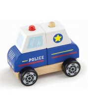 Jucărie puzzle din lemn Viga - Mașină de poliție -1