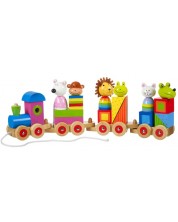 Orange Tree Toys - Puzzle și sortator de trenulețe, animale -1