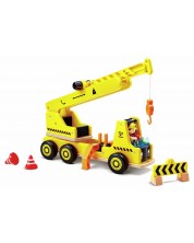 Macara din lemn Hape - Set Mobile Crane & Construction, 5 piese - imagine 1