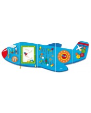 Jucărie din lemn Viga - avion de perete cu activități -1