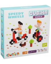 Constructor din lemn Cubika - Speedy Wheels, 200 piese - imagine 1