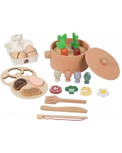 Set de joacă din lemn Ginger Home - Ustensile de bucătărie, pescuit și sortator, conform metodei Montessori, 27 de piese