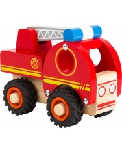 Jucarie din lemn Small Foot - Camion de pompiere, rosie -1