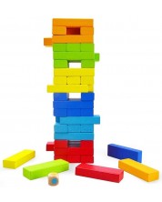 Acool Toy Wooden Colorful Balance Game - Jenga cu zaruri