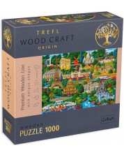 Puzzle din lemn Trefl din 1000 de piese - Obiective turistice franceze -1