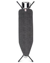 Masă de călcat Brabantia - Denim Black, cu suport pentru fier de călcat, 124 x 38 cm