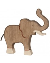 Figurină din lemn Holztiger - Elefant cu trompă ridicată -1
