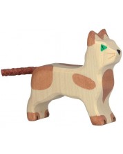Figurina din lemn Holztiger - Pisica mica in picioare