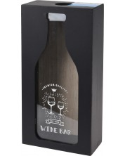 H&S Cutie de plută din lemn - Bar de vinuri, 13 x 5,8 x 24 cm, negru