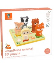 Puzzle 3D din lemn Orange Tree Toys - Animale din pădure -1