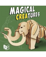 Puzzle 3D din lemn Raya Toys - Creaturi magice: Mamut, 38 piese
