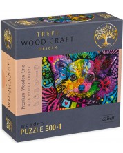 Puzzle din lemn Trefl din 500+1 de piese - Catel colorat -1