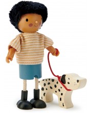 Păpușă din lemn Tender Leaf Toys - Dl Forrester cu câine  -1