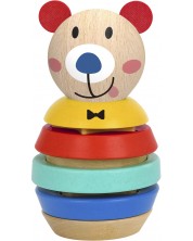 Jucarie de stivuit Tooky Toy - Ursulet, forme si culori