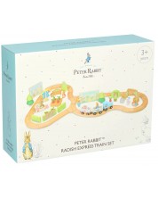 Set de joaca din lemn  Orange Tree Toys Peter Rabbit - Antrenează-te cu șine și figurine -1